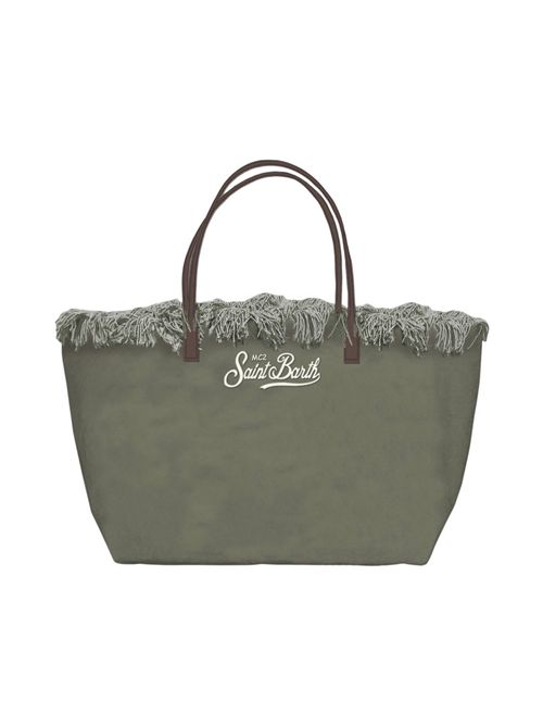 borsa donna in canvas media militare MC2 Saint Barth | CITY BAG MIDI FRINGECANVAS 52